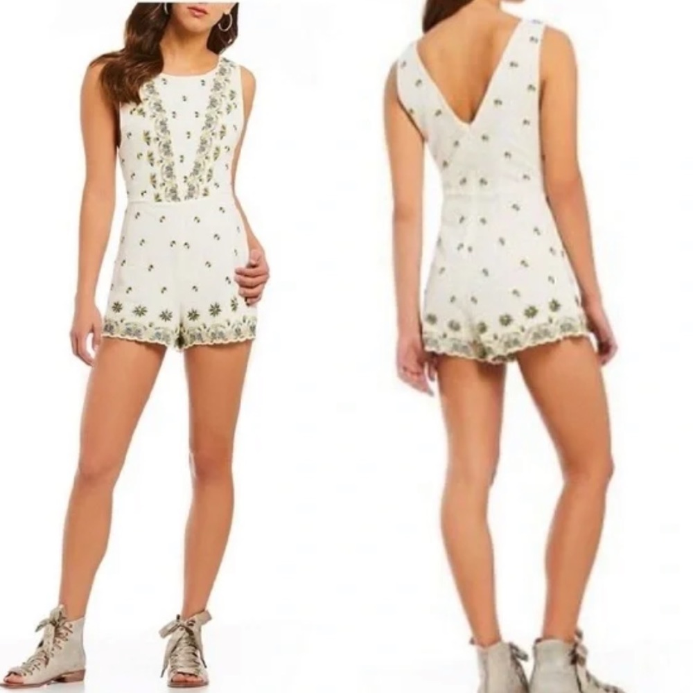 FREE PROPLE Margarita Floral Embroidered Romper